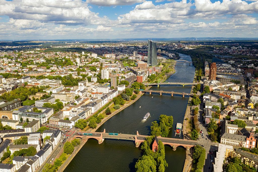 Frankfurt am Main with skyline and River Main