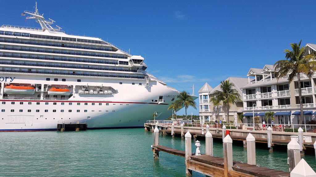 A cruise ship docked in Key West Florida