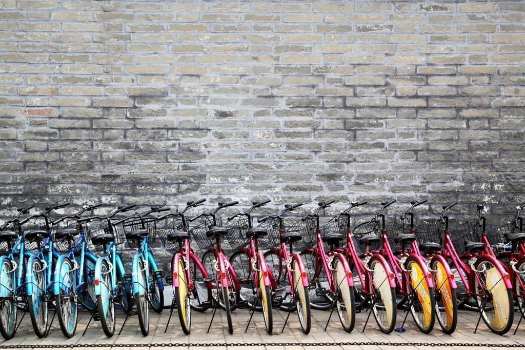 Rangée de vélos à Pékin