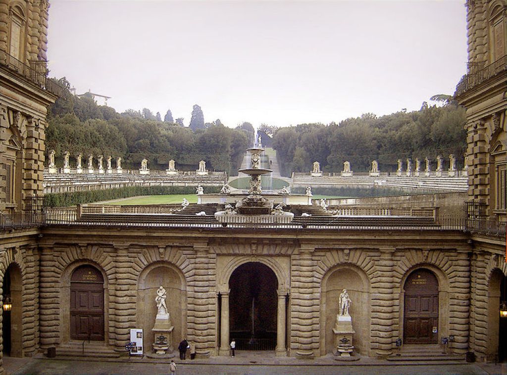 Boboli Garden seen from Palazzo Pitti Florence Giardino Di Boboli