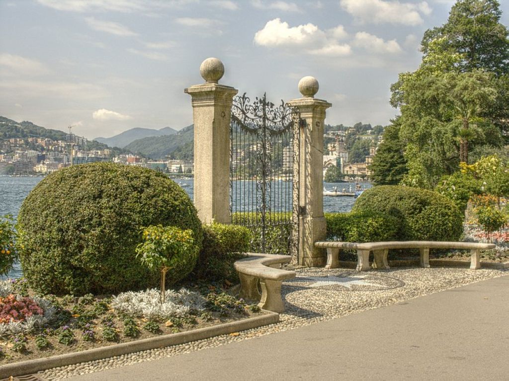 Lugano, Tessin, Switzerland - A view of Ciani park Ville Lugano