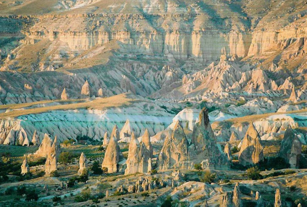 Rock formations in Goreme Valley within Göreme National Park Cappdocia Turkey Parc National De Göreme Et Sites Rupestres De Cappadoce