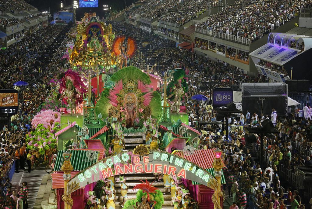 Parade of Mangueira one of the most traditional samba schools in the Rio Carnival Carnaval De Rio