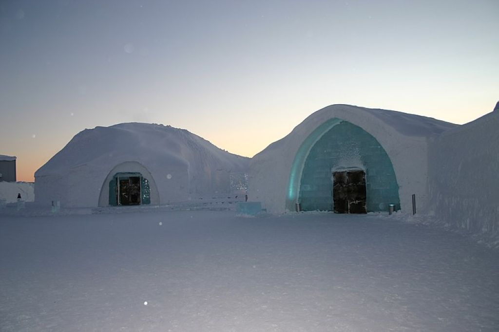 The Ice Hotel in Sweden The Ice Hotel near the village of Jukkasjärvi Kiruna Sweden Lhôtel De Glace