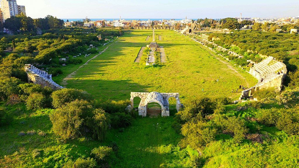 Roman circushippodrome an archaeological site in Tyre South Governorate Lebanon Ruines De Tyr
