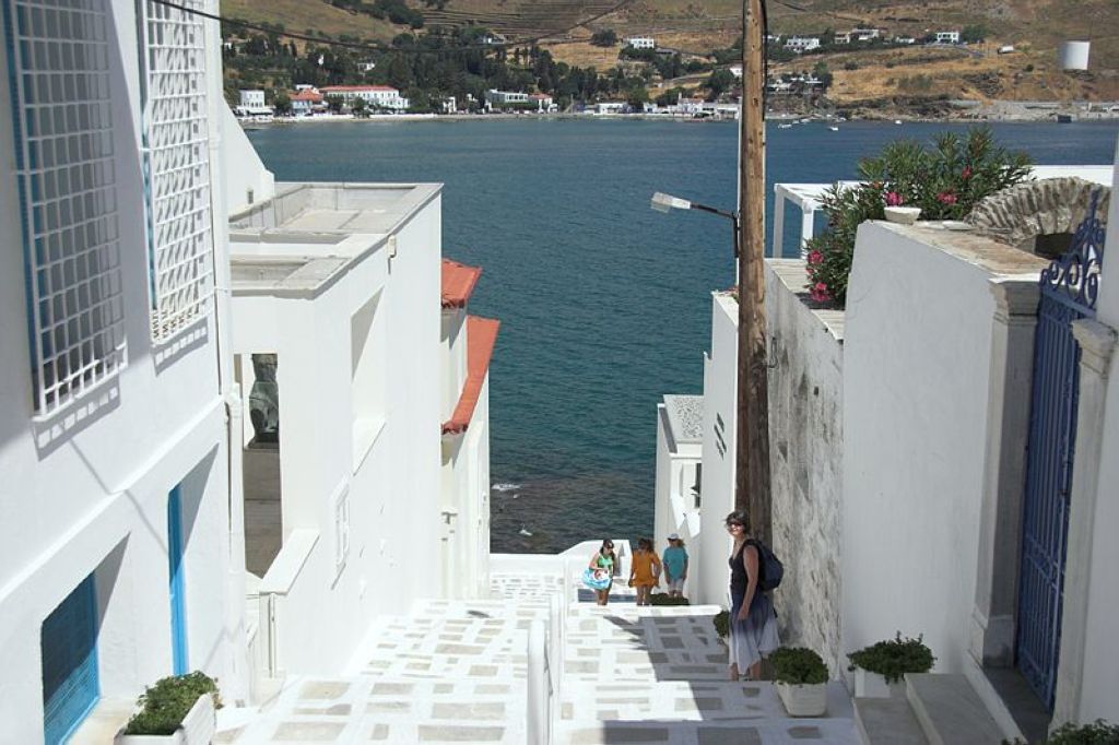 Street to Museum of Modern Art Chora of Andros Andros