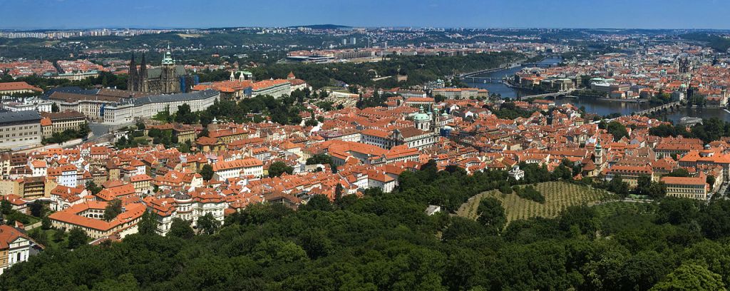 Malá Strana in Prague Czech Republic seen from the Petřín hill Mala Strana