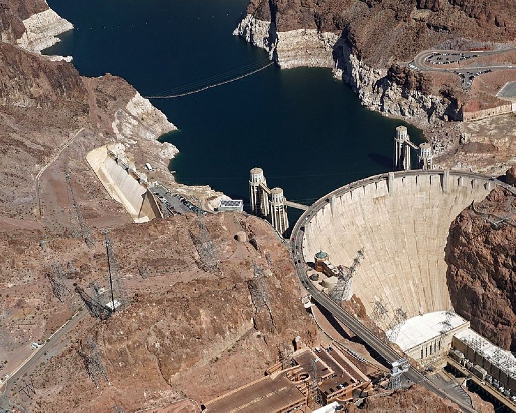 Aerial view of Hoover Dam, Nevada-Arizona. Le Hoover Dam
