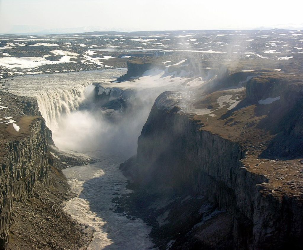 Aerial view of Dettifoss Dettifoss