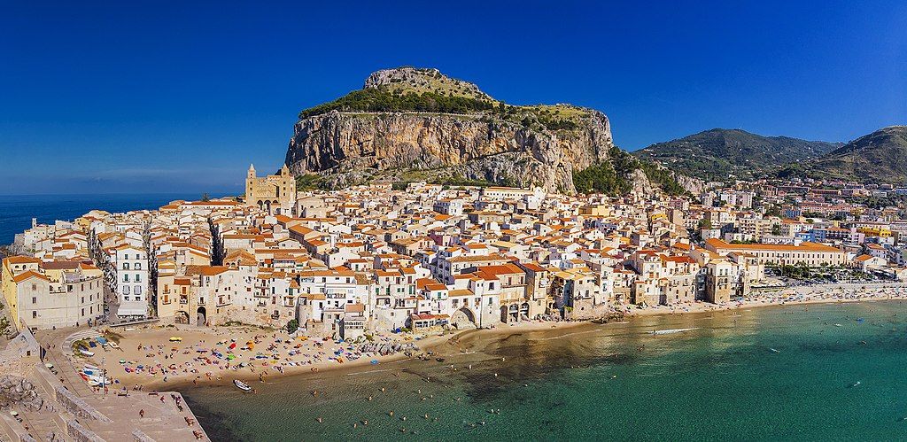 View of Cefalu from above Cefalu