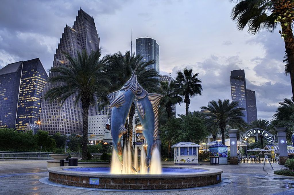 Fountain of the Downtown Aquarium Houston Houston
