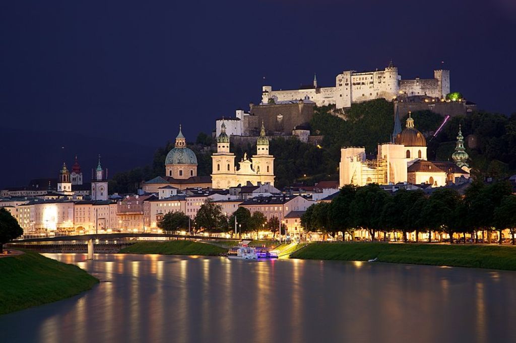 Old Town Salzburg across the Salzach river Salzbourg
