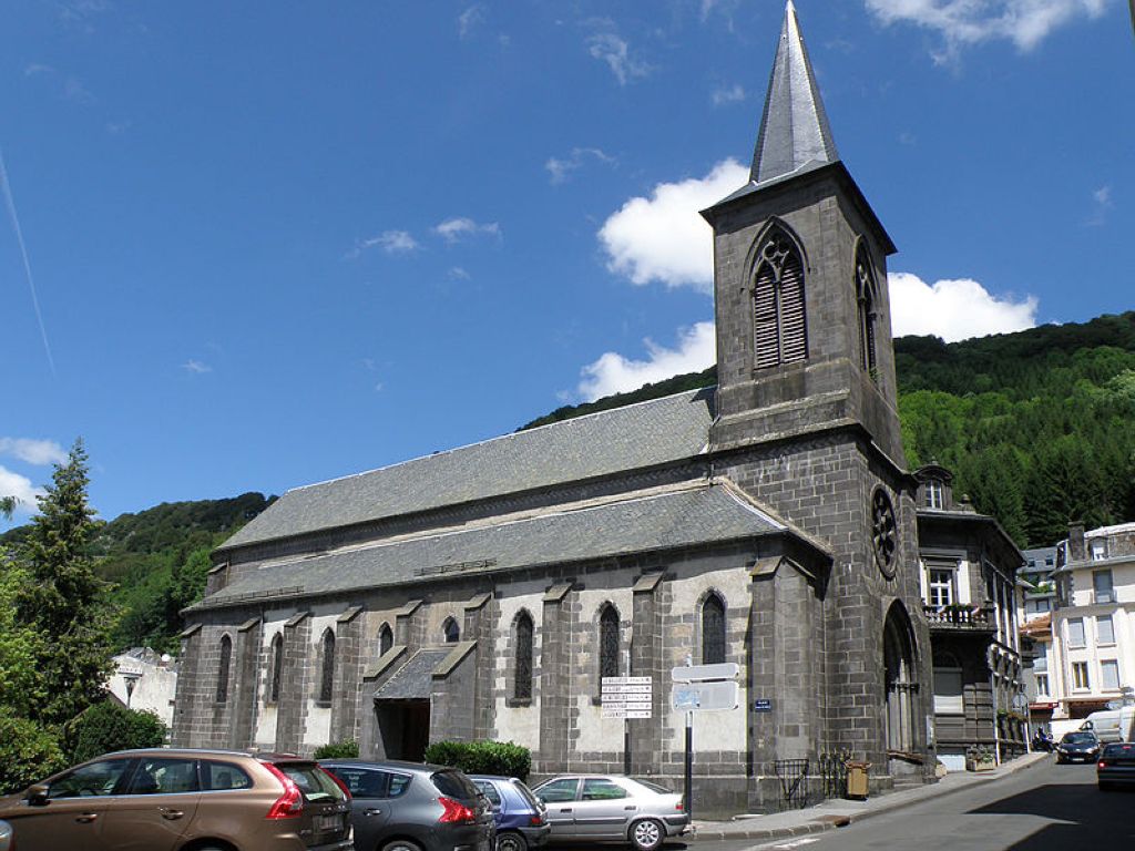 Le MontDore town of PuydeDôme France Auvergne region NeoGothic SaintPardoux parish church LeMontDore