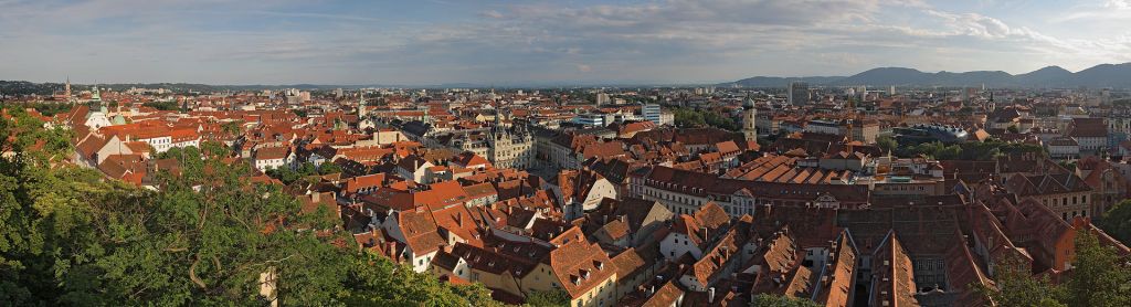 Graz Austria pano from Schlossberg Graz