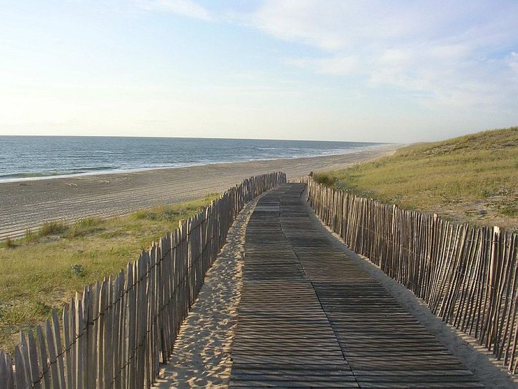 Plage de Lespecier à Mimizan dans le département français des Landes Mimizan
