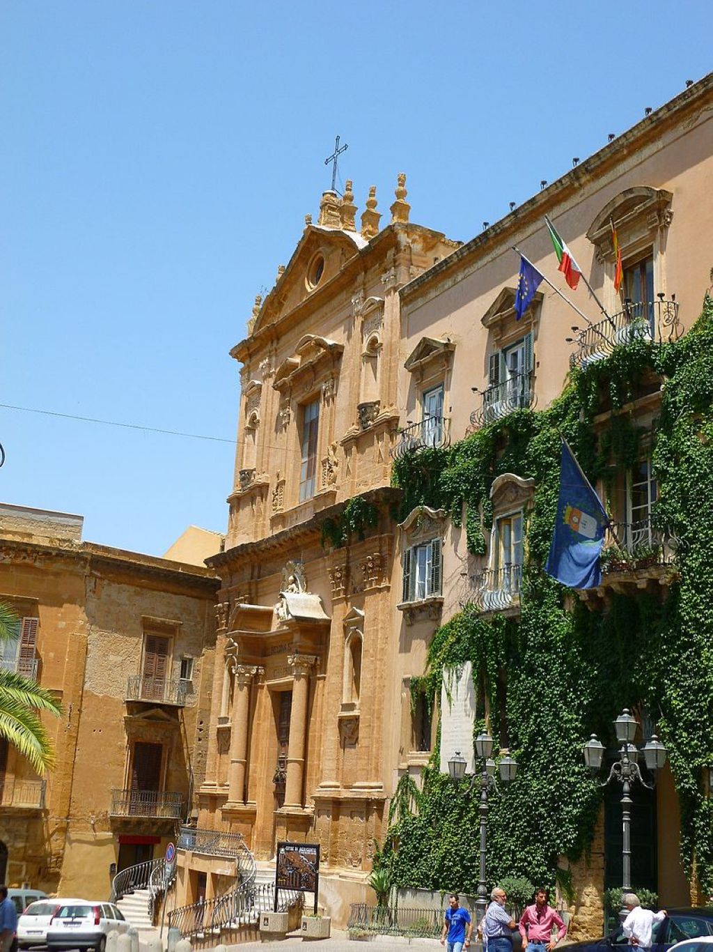 palazzo dei giganti town hall and church of San Domenico left Agrigento Agrigente