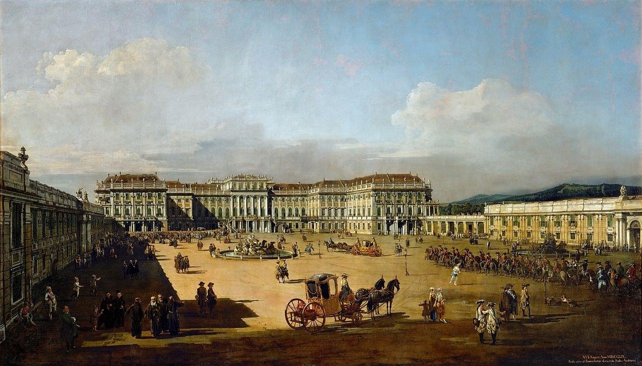 Le château de Schönbrunn vu de la cour par Bellotto