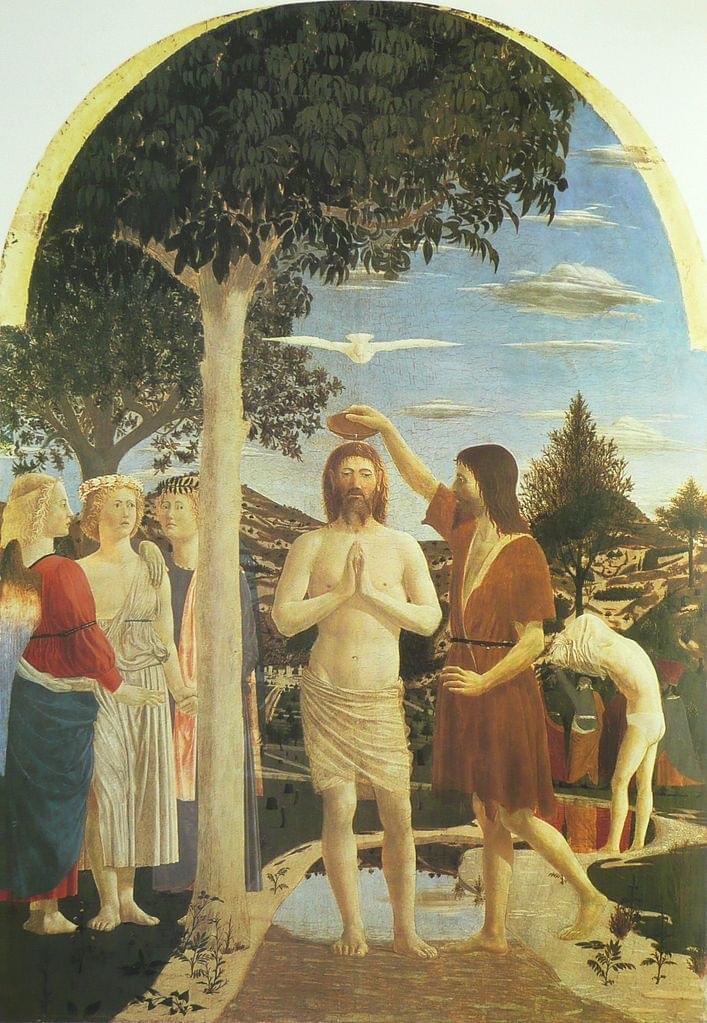 The Baptism Of Christ By The Italian Artist Piero Della Francesca