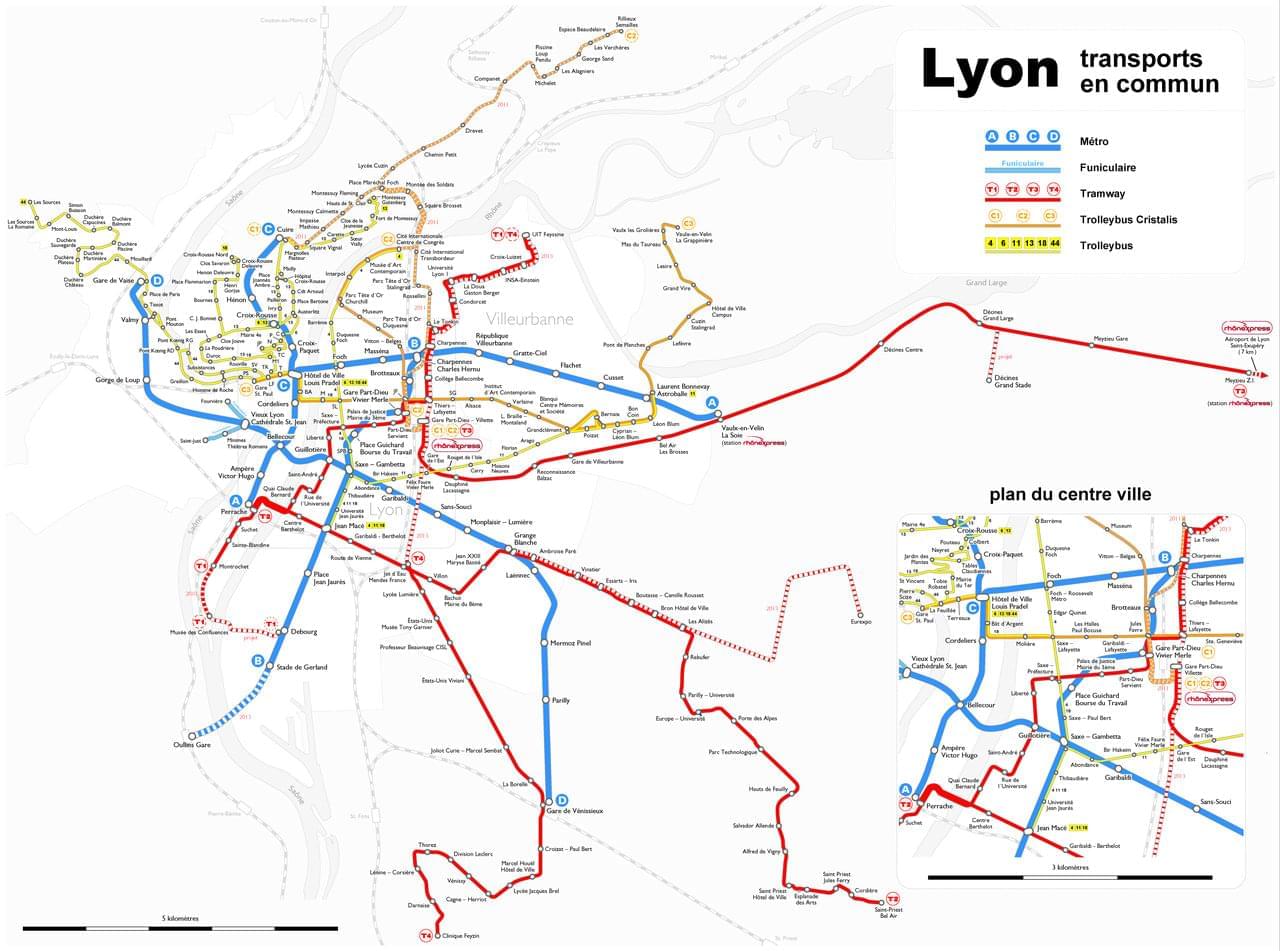 Carte de Lyon Plan touristique Lyon Carte de Lyon Plan touristique Lyon