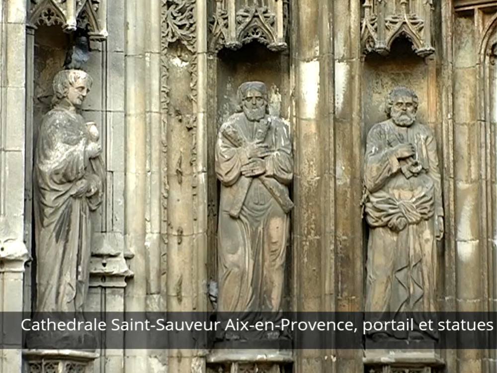 Cathedrale Saint-Sauveur Aix-en-Provence, portail et statues